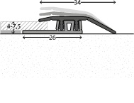 PROFIL DIFERENTA NIVEL LVT SILVER PROFI DESIGN 90