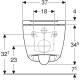 Vas wc One suspendat, Rimless, 54x37, cu capac slim soft close, ornament crom, fixare complet acunsa GEBERIT. Poza 17320