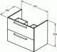 Mobilier TEMPO 70cm suspendat 2 sertare alb lucios Ideal Standard. Poza 19693