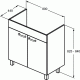 Mobilier TEMPO stativ 2 usi 80cm gri lucios Ideal Standard. Poza 19719