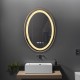 Oglina de baie Fortuna, iluminare led 3 culori, 50x70 cm, functie dezaburire, intrerupator touch si ceas BELFORM. Poza 25204