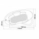 Cada de baie stanga Nicole 1700mm x 1000mm x 405mm FIBREX. Poza 25338