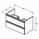Mobilier TESI 2 sertare alb lucios 80 cm Ideal Standard. Poza 26447