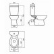 Set vas WC cu rezervor, mecanism si capac, evacuare orizontala, alb, Roca Mira-N. Poza 26477